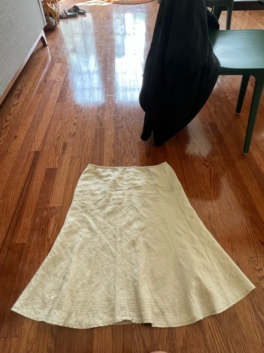 DKNY Vintage 90s Linen A-Line Skirt